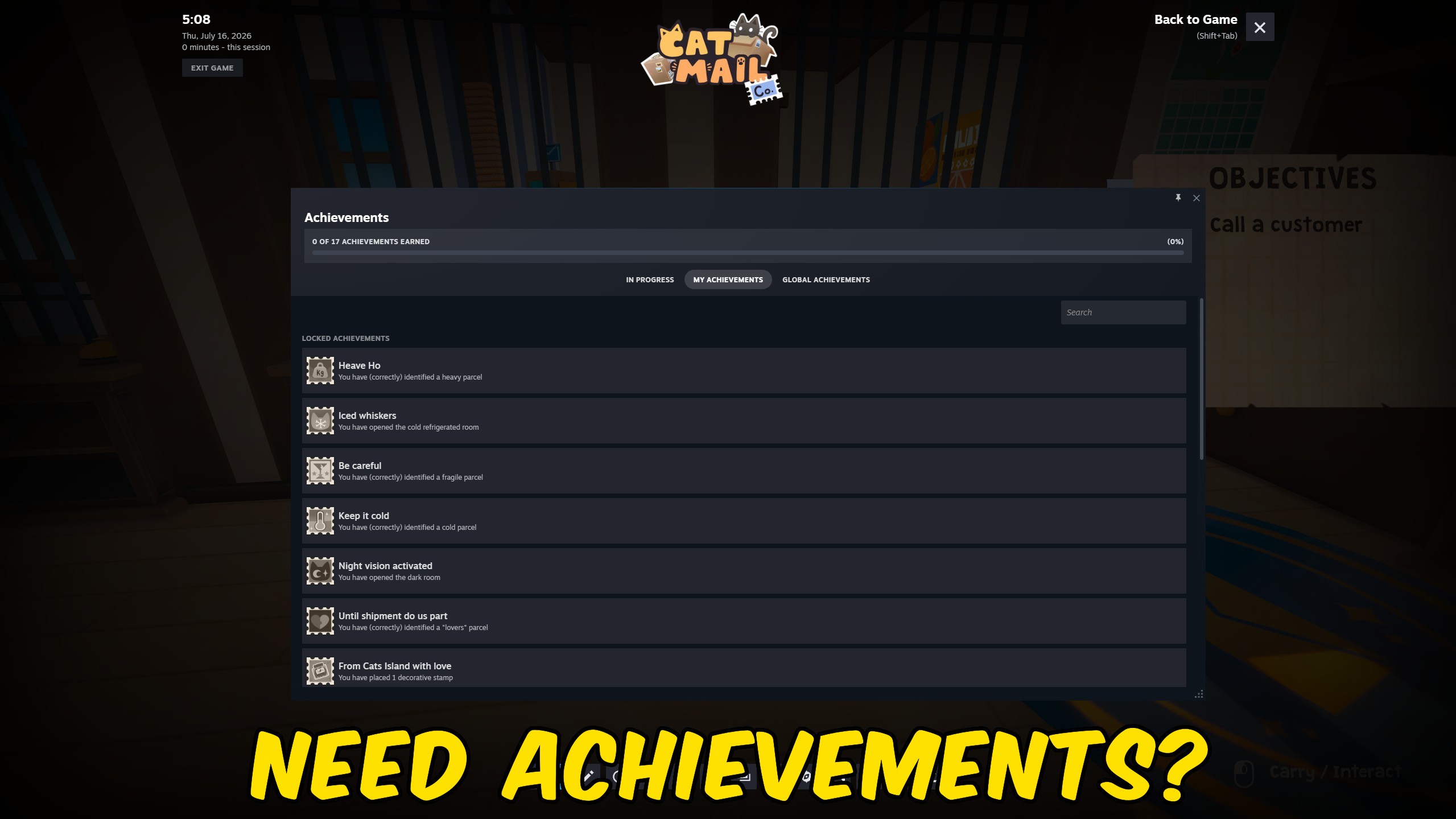 Cat Mail Co. — Achievement Unlocker